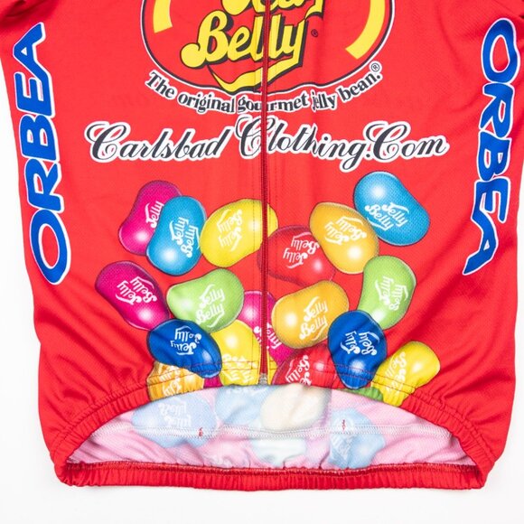 Jelly Belly Cycling Jersey Men's XL Red Full Zip Candy Pro Team Etxeondo - Picture 4 of 13